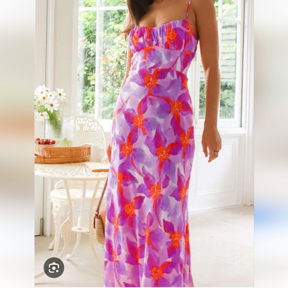 Floral Pink and Purple Dress